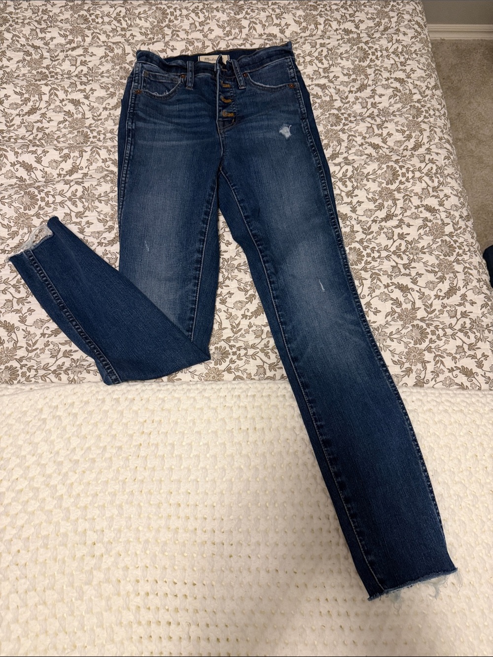 Madewell Indigo High-Rise Button-Fly Skinny Jeans